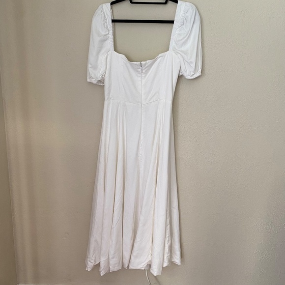 HOUSE OF CB 'Tallulah' White Puff Sleeve Midi Sundress /Size XL or L+ - Picture 9 of 14
